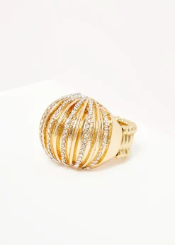 Online Ashley Stewart Textured Tone Stretch Ring Gold