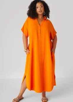 Online Ashley Stewart Textured Maxi Shirtdress