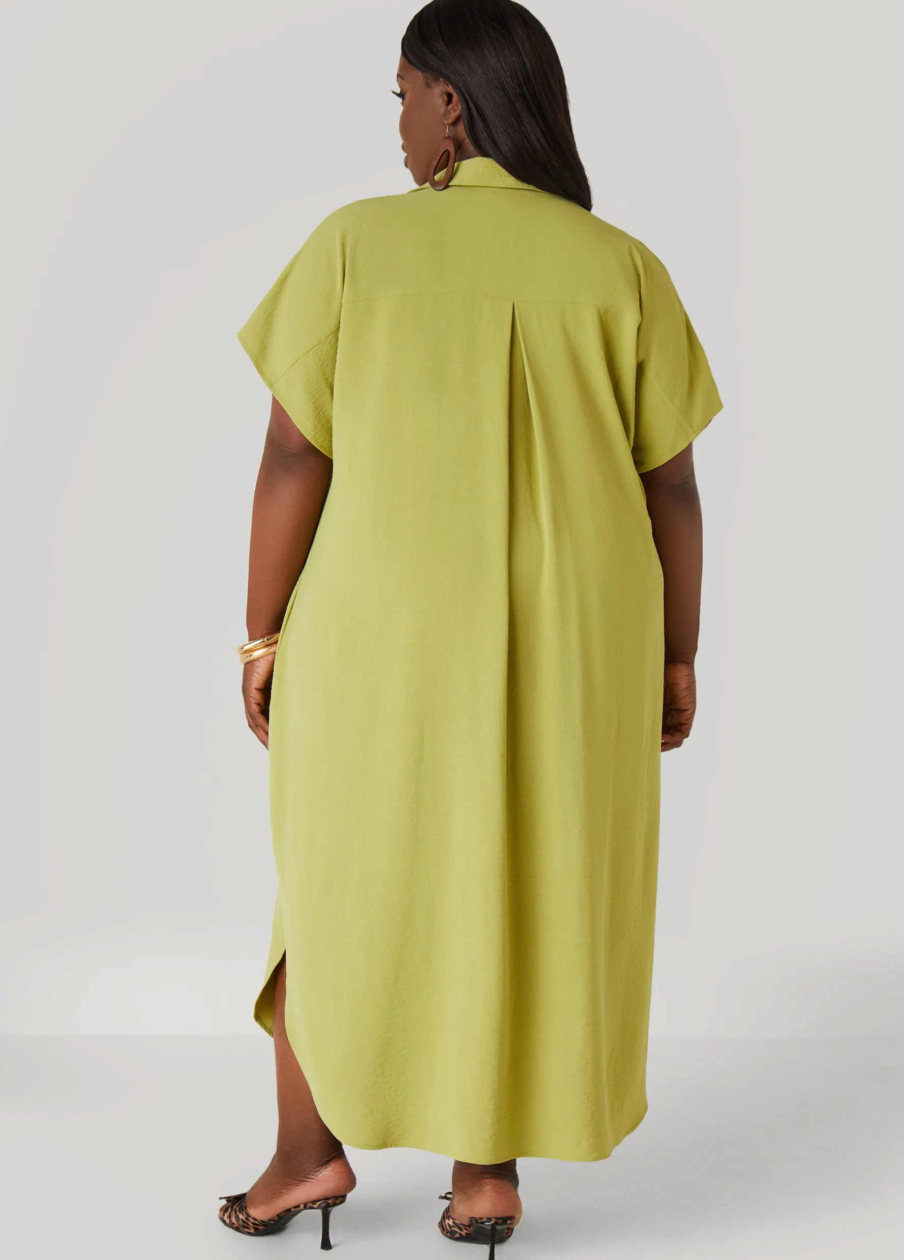 Online Ashley Stewart Textured Maxi Shirtdress