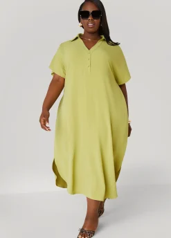 Online Ashley Stewart Textured Maxi Shirtdress
