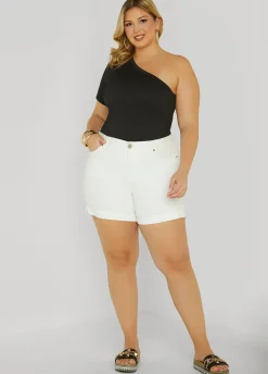 Sale Ashley Stewart Textured One Shoulder Top