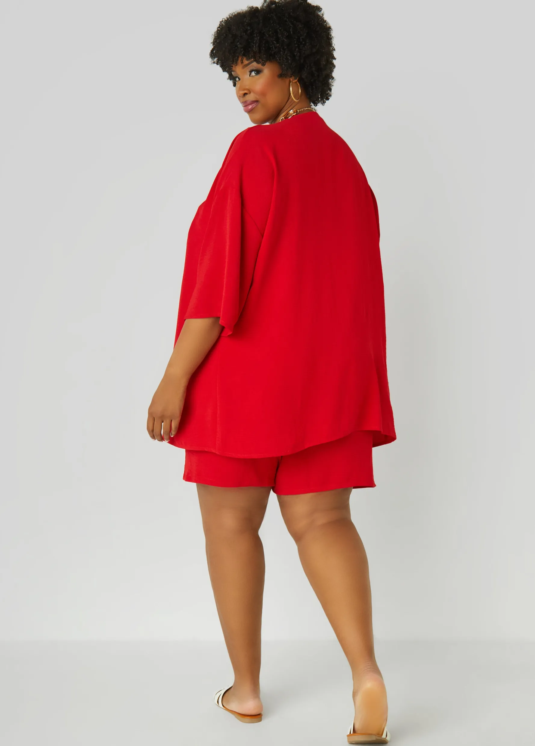 Online Ashley Stewart Textured Open Front Jacket