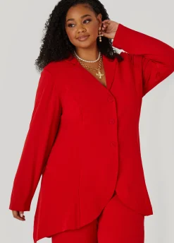 New Ashley Stewart Textured Paneled Jacket