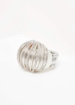 Online Ashley Stewart Textured Tone Stretch Ring Silver