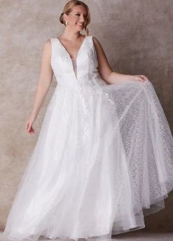 Fashion Ashley Stewart The Alanna Princess Wedding Gown Egret