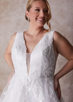 Fashion Ashley Stewart The Alanna Princess Wedding Gown Egret