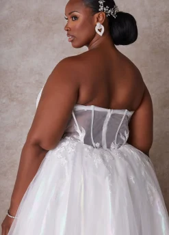 Discount Ashley Stewart The Aurora Princess Wedding Gown Egret