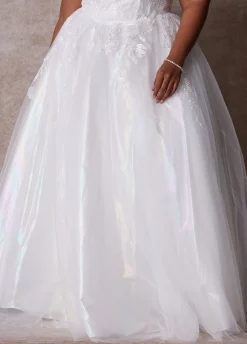 Discount Ashley Stewart The Aurora Princess Wedding Gown Egret