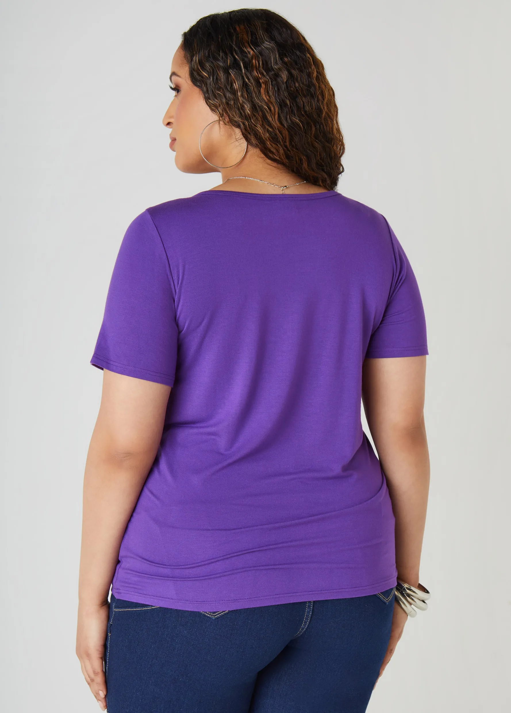 Online Ashley Stewart The Basic Scoop Neck Jersey Tee