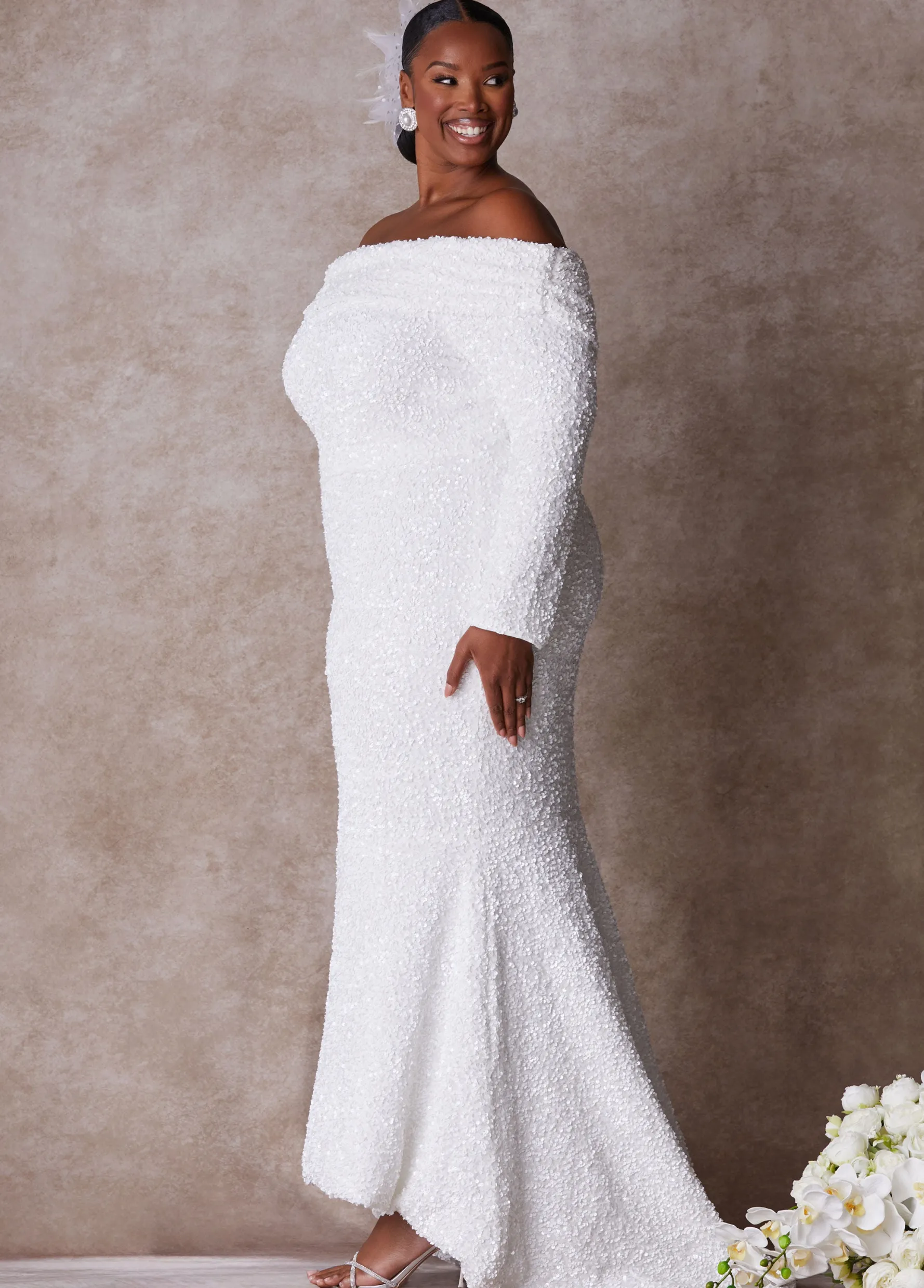 Clearance Ashley Stewart The Bianca Wedding Gown White