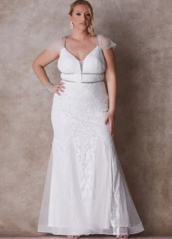 Online Ashley Stewart The Celeste Wedding Gown Egret