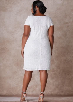 Best Ashley Stewart The Dani Sequin Shift Dress White