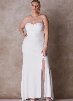 Clearance Ashley Stewart The Ella Strapless Wedding Gown White