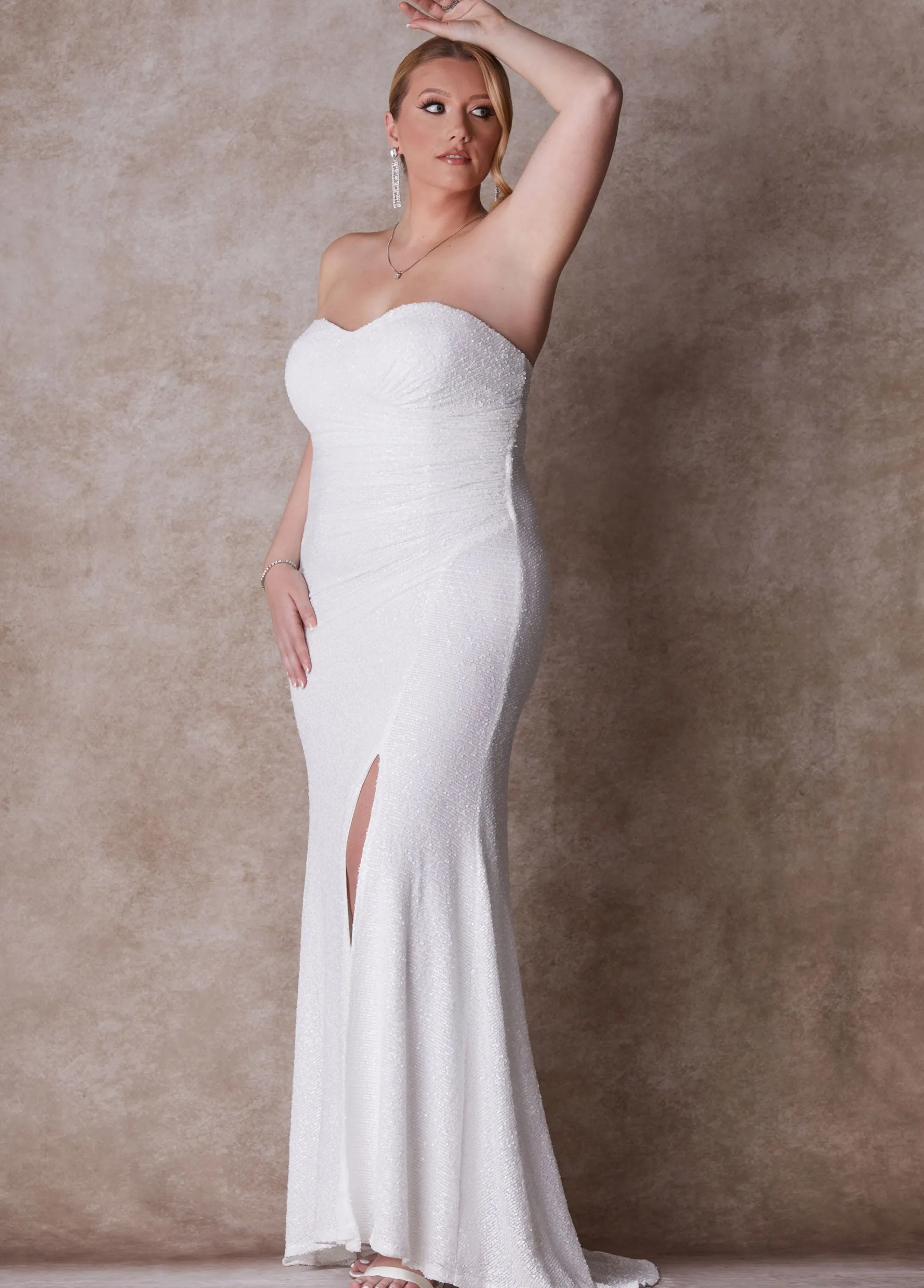 Clearance Ashley Stewart The Ella Strapless Wedding Gown White