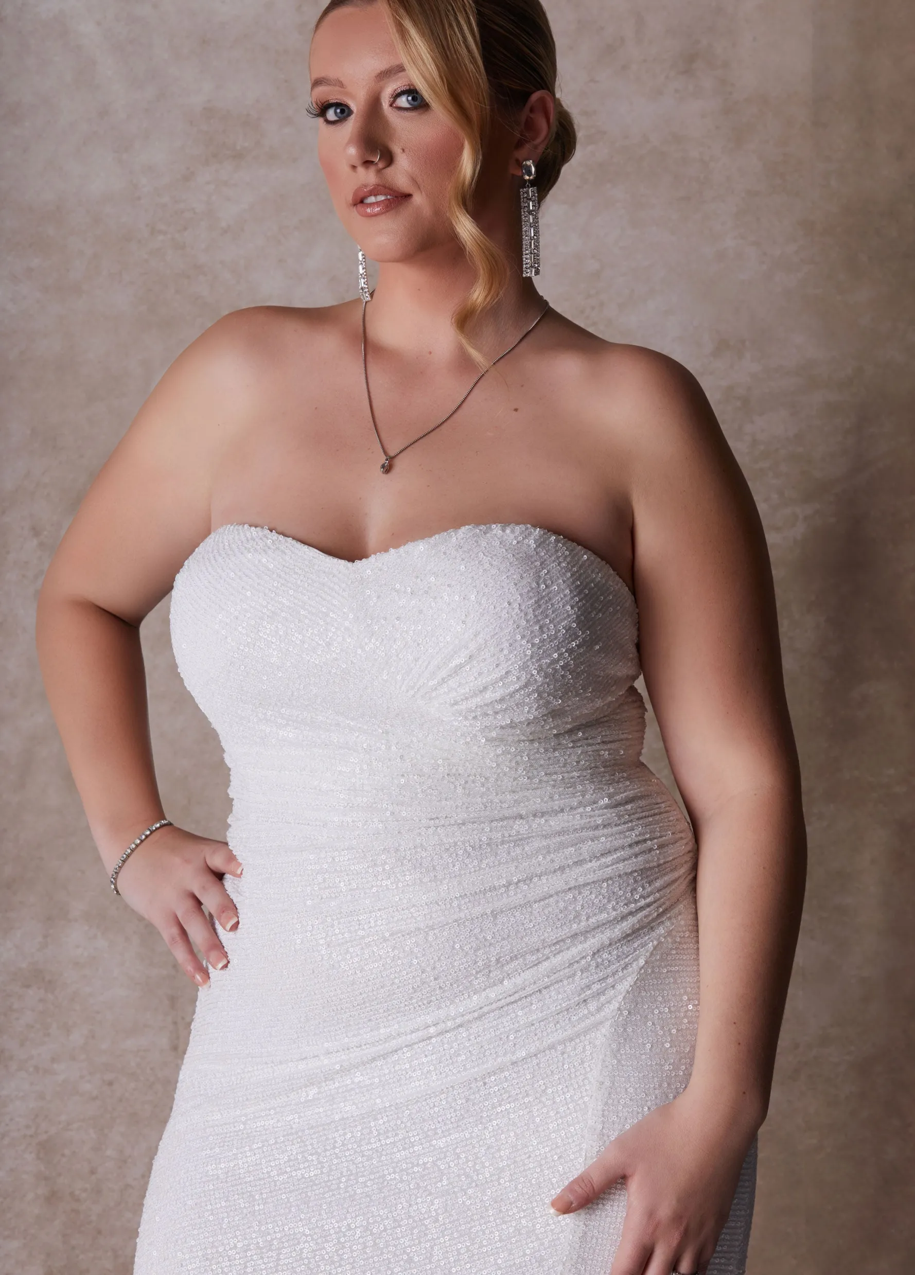 Clearance Ashley Stewart The Ella Strapless Wedding Gown White