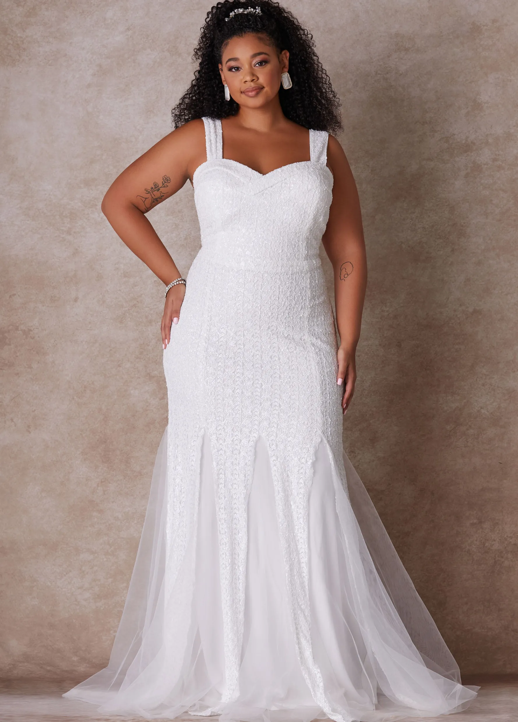 New Ashley Stewart The Shera Wedding Gown Egret