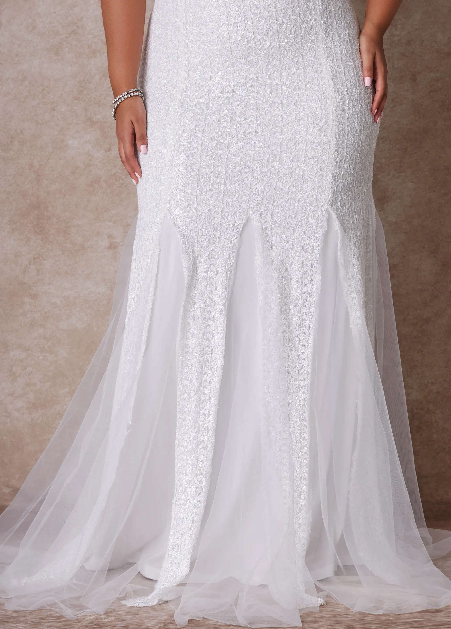 New Ashley Stewart The Shera Wedding Gown Egret