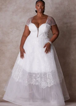 Discount Ashley Stewart The Tatianna Princess Wedding Gown White