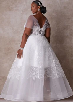 Discount Ashley Stewart The Tatianna Princess Wedding Gown White