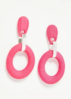 Fashion Ashley Stewart Threaded Ring Earrings Fandango Pink