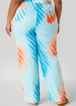 Best Ashley Stewart Tie Dyed Linen And Cotton Pants Multi