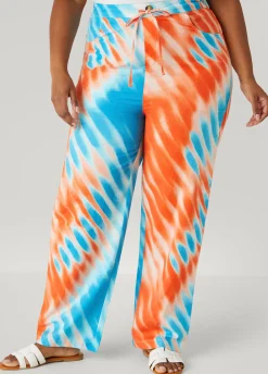 Best Ashley Stewart Tie Dyed Linen And Cotton Pants Multi
