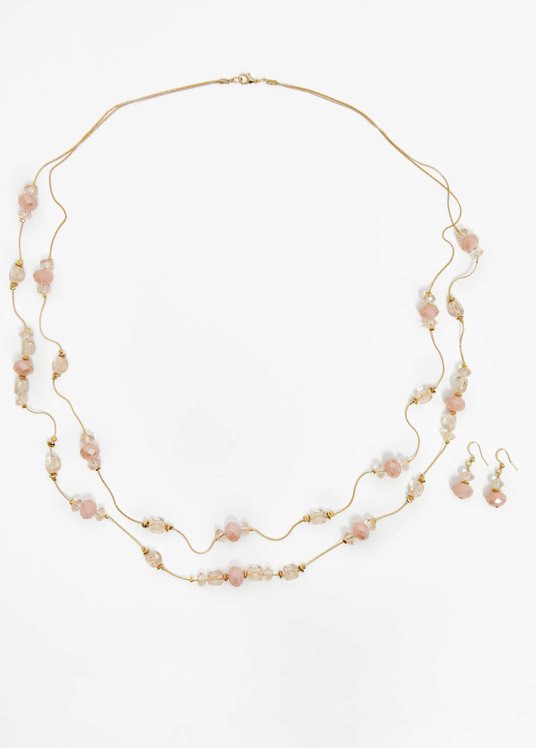 Online Ashley Stewart Tiered Beaded Necklace Set Bridal Rose