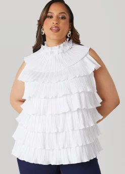 Online Ashley Stewart Tiered Ruffled Blouse