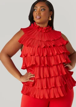 Online Ashley Stewart Tiered Ruffled Blouse