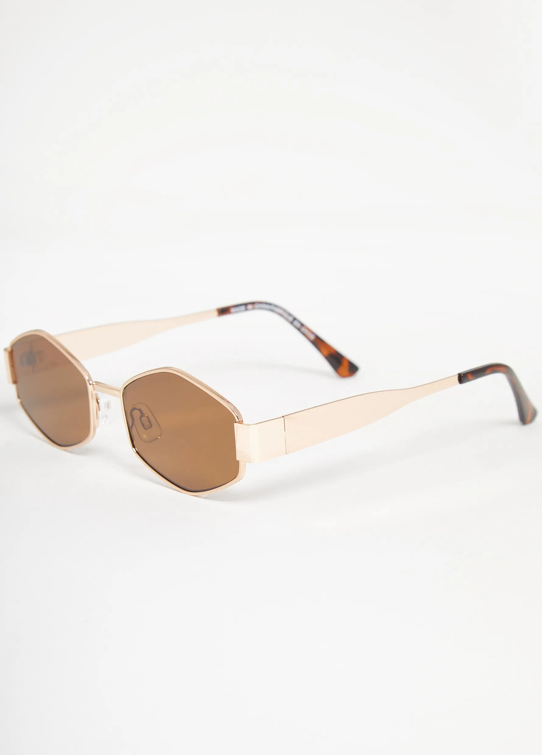 Discount Ashley Stewart Tinted Geometric Framed Sunglasses Gold