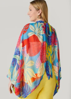 Discount Ashley Stewart Tropical Print Shrug Multi
