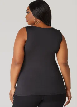 Fashion Ashley Stewart Twisted Cowl Neck Top