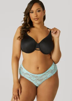 Hot Ashley Stewart Underwire Satin Minimizer Bra Black
