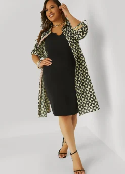 Online Ashley Stewart V Neck Tank Dress Black