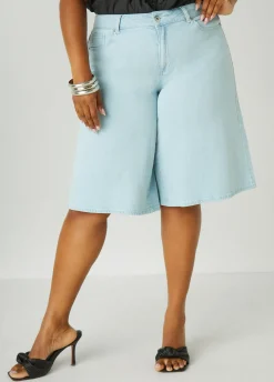 Hot Ashley Stewart Wide Leg Denim Shorts