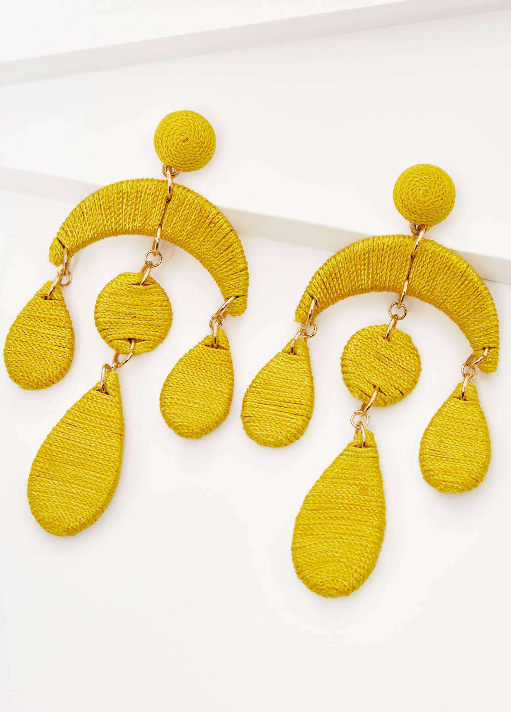 Clearance Ashley Stewart Wrapped Earrings Cyber Yellow