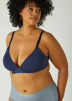 New Ashley Stewart YMI 3 Pack Wireless Bras Navy