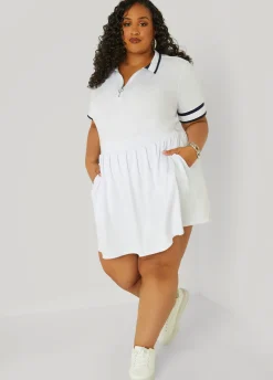 New Ashley Stewart Zip Front Polo Shirt